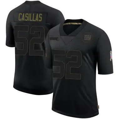 Men's Nike New York Giants Jonathan Casillas 2020 Salute To Service Retired Jersey - Black Limited