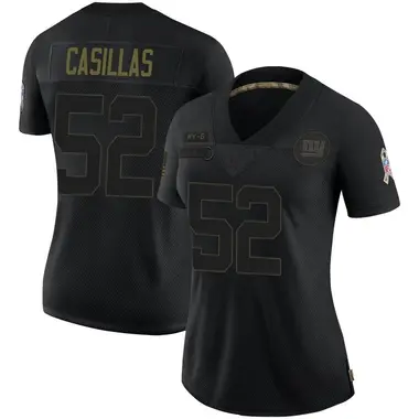 Women's Nike New York Giants Jonathan Casillas 2020 Salute To Service Jersey - Black Limited