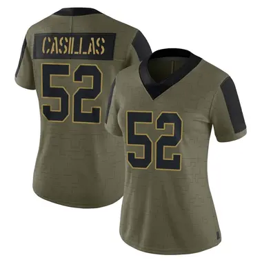 Women's Nike New York Giants Jonathan Casillas 2021 Salute To Service Jersey - Olive Limited